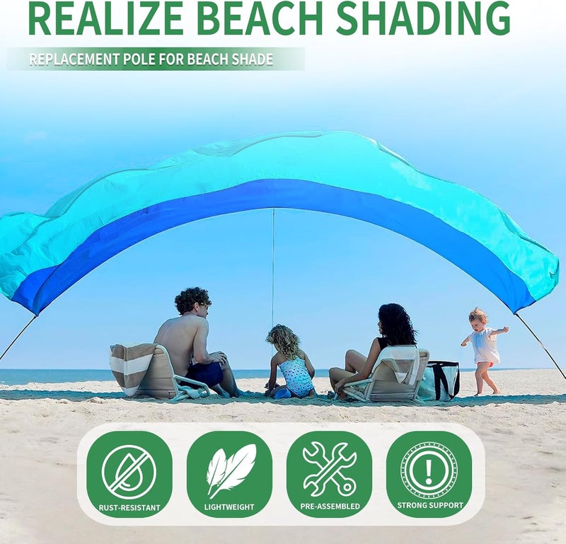 Fevbcnrj Replacement Pole Compatible with Shibumi Beach Shade, Fiberglass Tent Pole Accessory, Black Pre-Assembled, Lightweight and Durable Support Rod, Compatible with Shibumi Beach Canopy Sun Shade - Image 2
